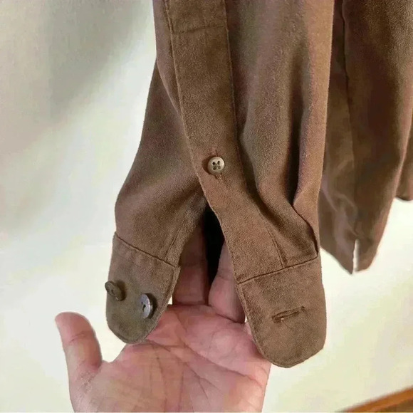 Weatherproof Button Up Shirt Flip Cuff Long Sleeve Mens Size Large Brown - Picture 4 of 11